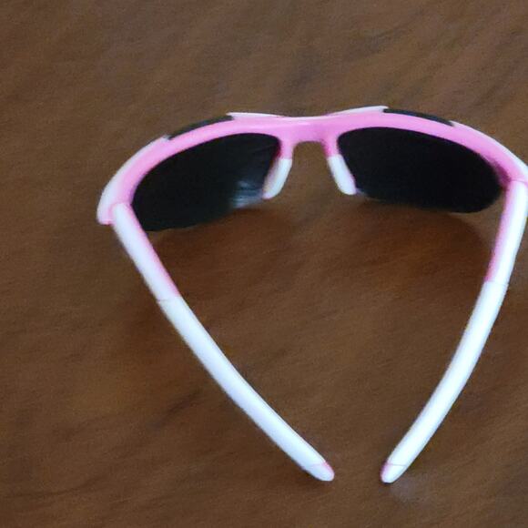 Women\'s Pink and White Sport Sunglasses with Dark Lenses main image 6